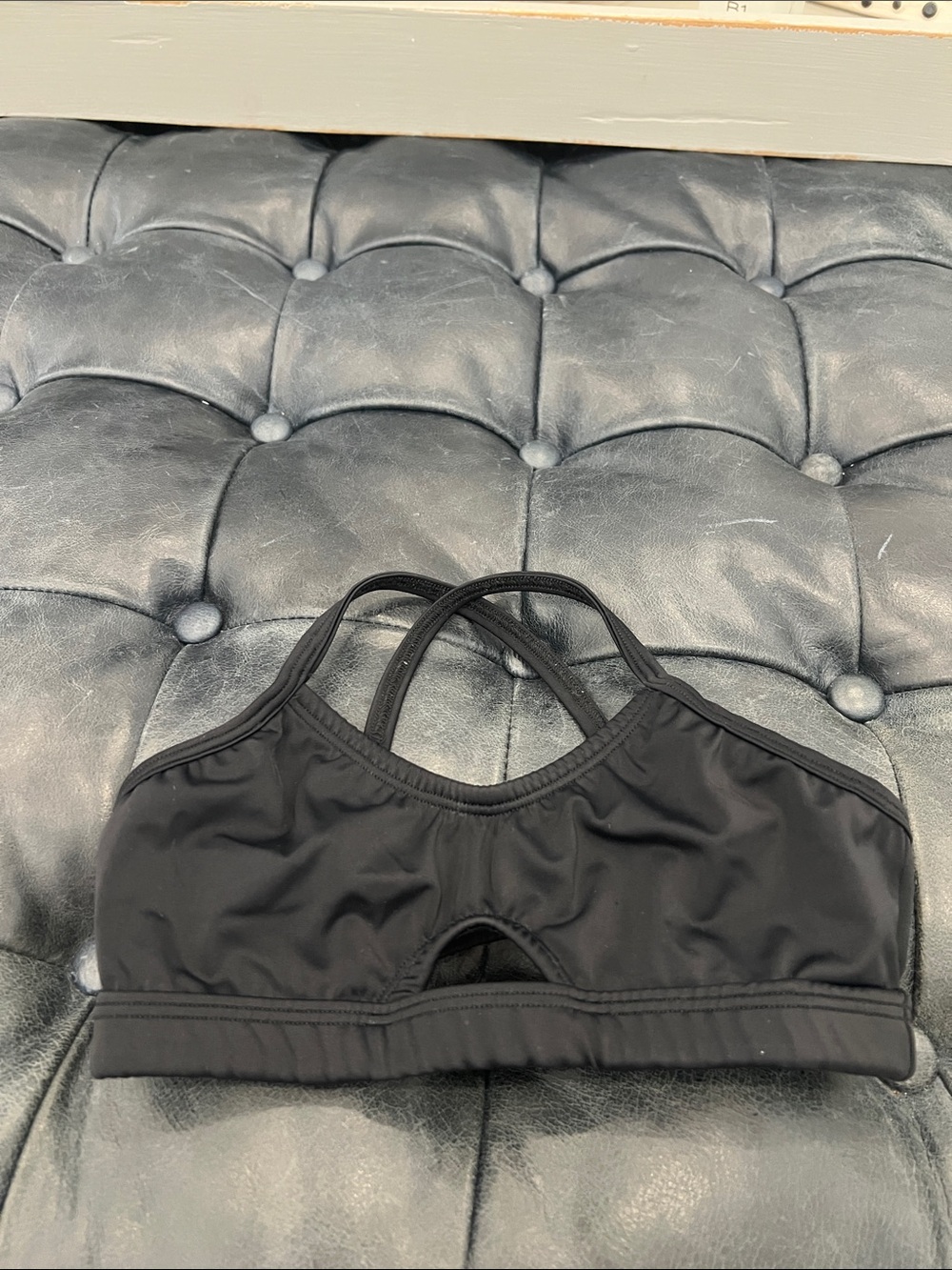 Black Strappy Sports Bralette -by Second Skin.  Youth size small.